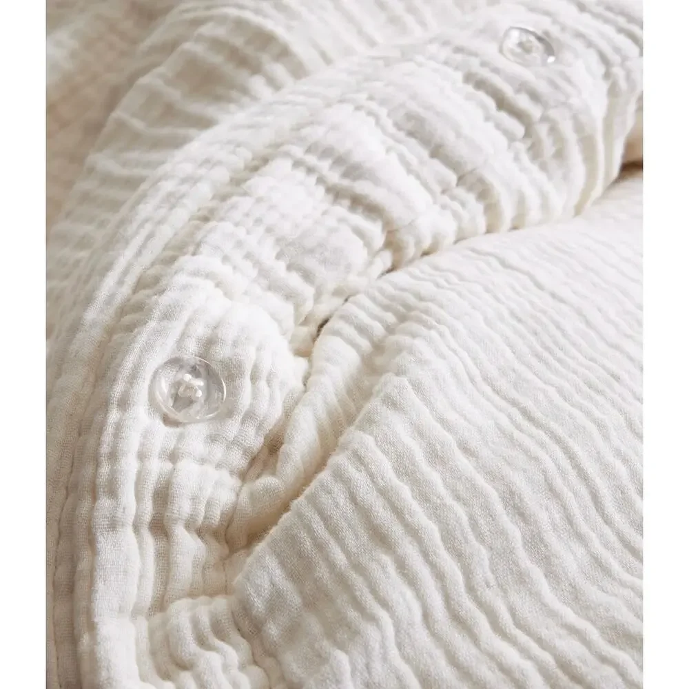 QUINCE Organic Cotton Gauze Duvet Cover Set KING/CAL KING in UNDYED
